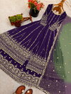 Sr 1696 Faux Georgette With Embroidery Sequence Work Top With Lahenga Dupatta Suppliers In India